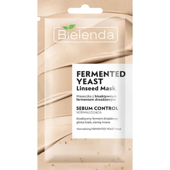 Bielenda Fermented Yeast Linseed Mask Sebum Control normalizująca maseczka 2w1 z peelingiem i bioaktywnym fermentem drożdżowym, 8 g 