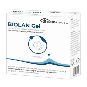 Biolan Gel krople do oczu 0,3 %, 10 x 0,35 ml