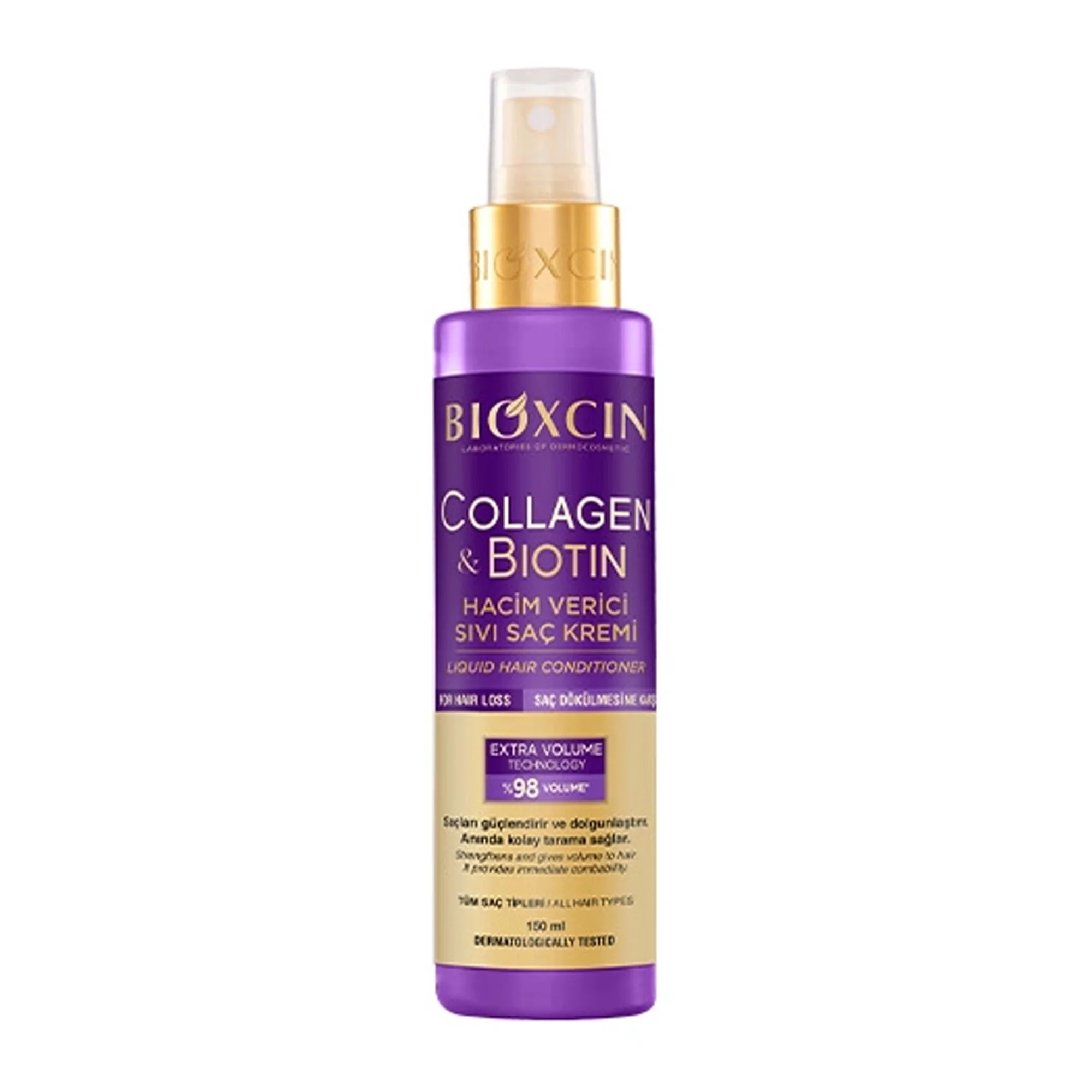 Bioxcin Collagen & Biotin odżywka nadająca włosom objętość w płynie, 150 ml
