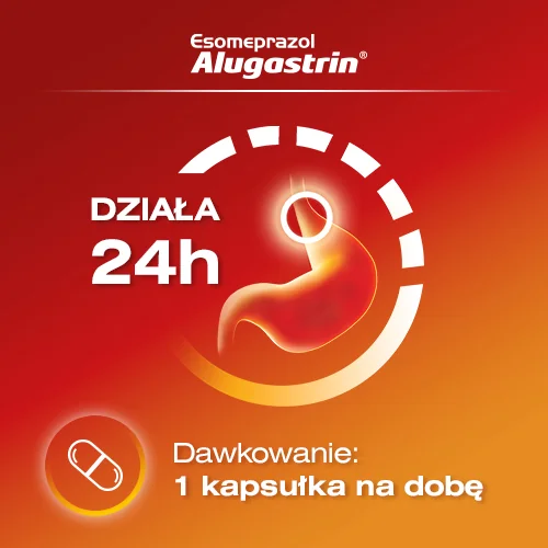 Esomeprazol Alugastrin 20 mg 14 kapsułek dojelitowych twardych
