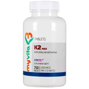 MyVita, Witamina K2 MK-7 200mcg + D3 2000IU Max, suplement diety, 250 tabletek 
