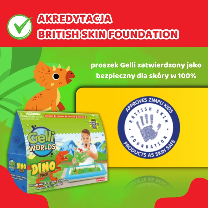 Zimpli Kids Gelli Worlds Dino Pack zestaw do tworzenia gelli z figurkami i tacą
