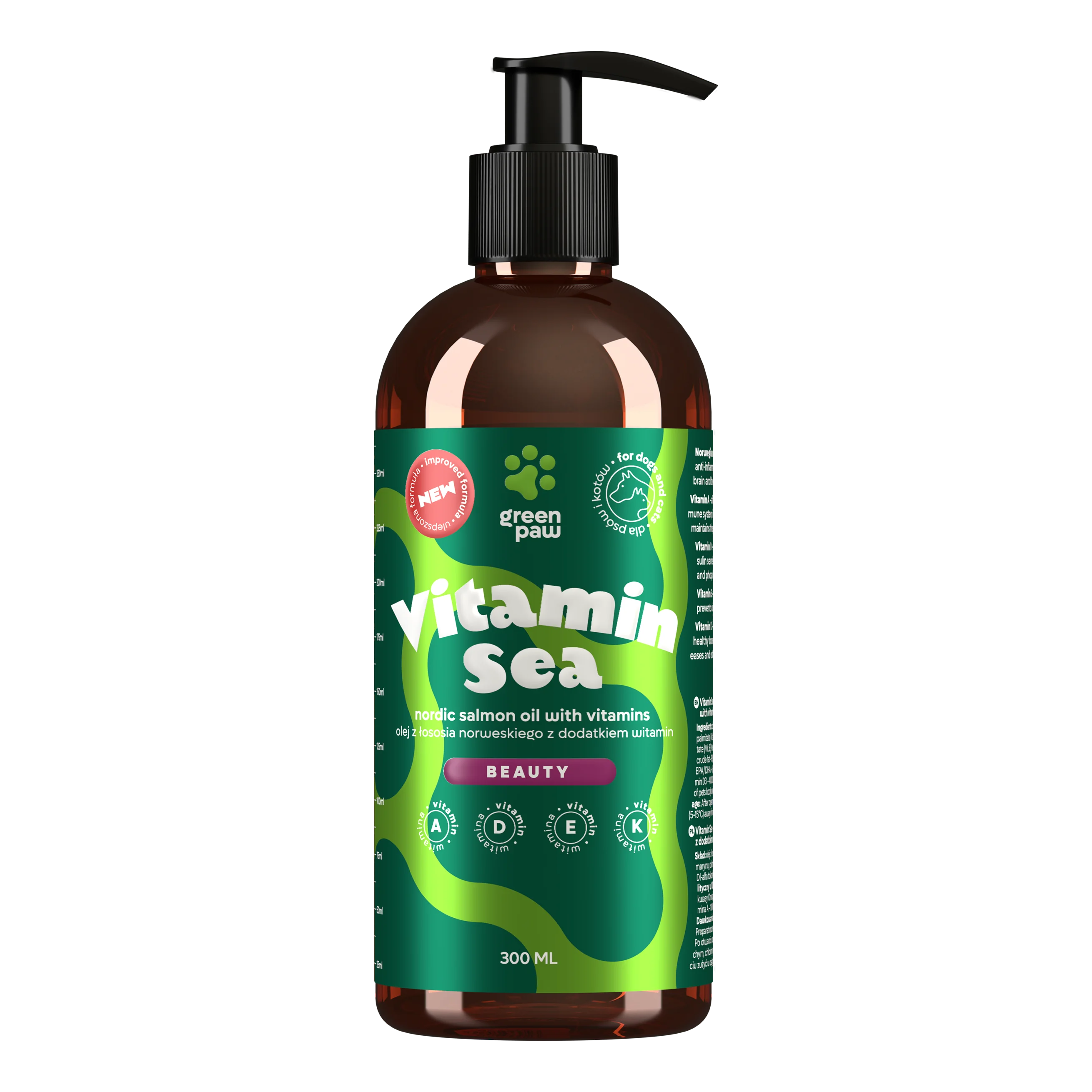 Green Paw Vitamin Sea olej z łososia norweskiego dla zwierząt, 300 ml
