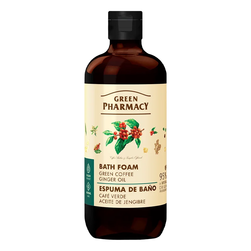 Green Pharmacy pianka do kąpieli Zielona kawa i Olejek imbirowy, 500 ml