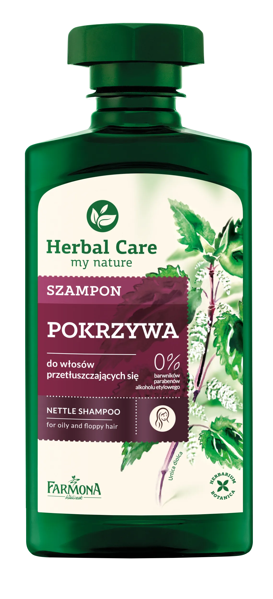 Herbal Care szampon do włosów przetłuszczających się Pokrzywa, 330 ml 