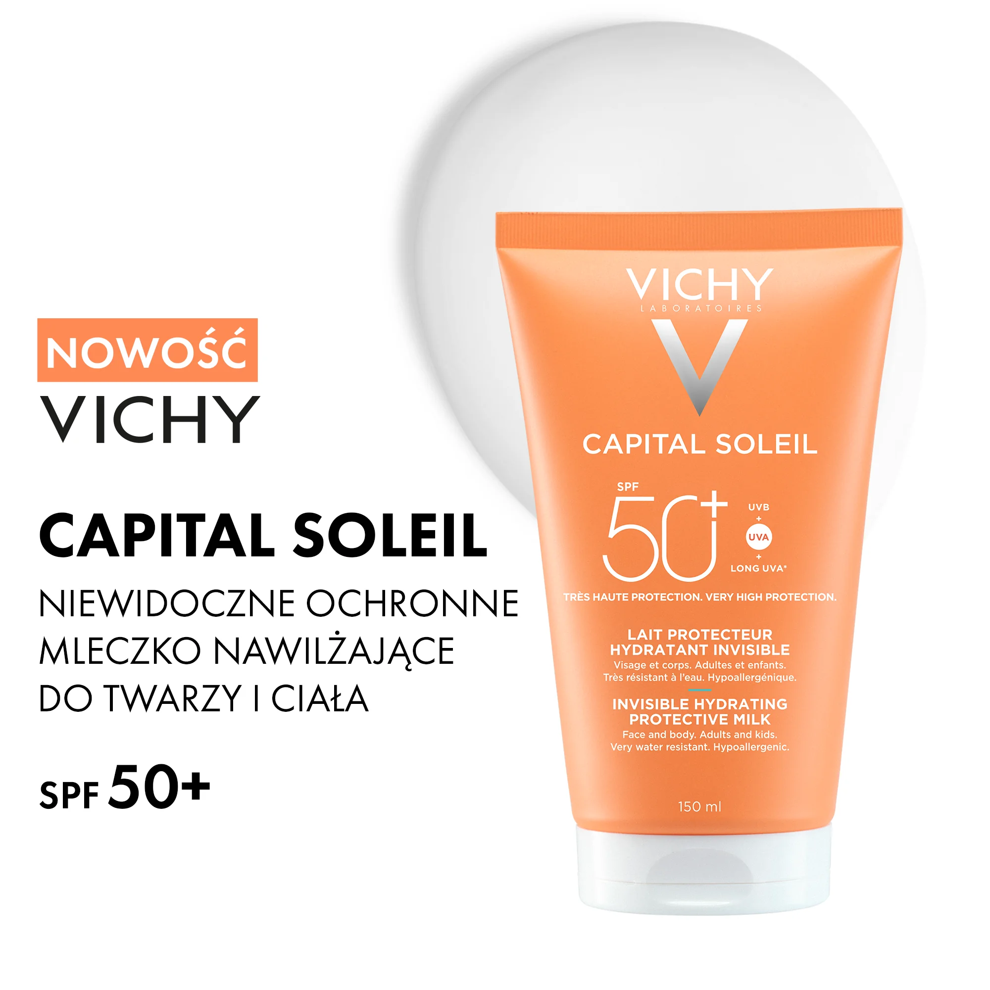 Vichy Capital Soleil nawilżające mleczko ochronne do ciała SPF 50, 150 ml