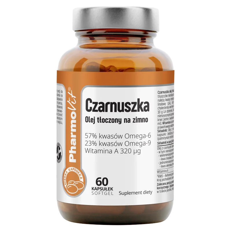 Pharmovit Czarnuszka olej tłoczony na zimno suplement diety, 60 kapsułek
