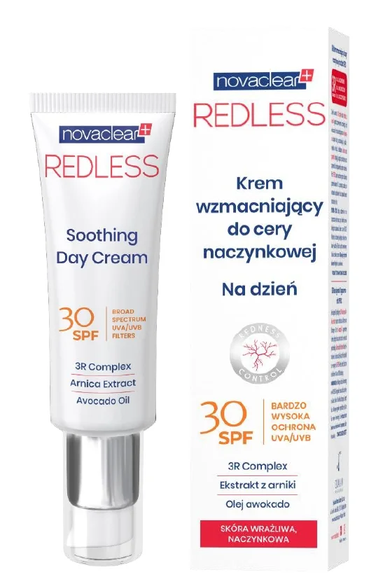 Novaclear Redless krem wzmacniający do cery naczynkowej na dzień SPF 30, 50 ml