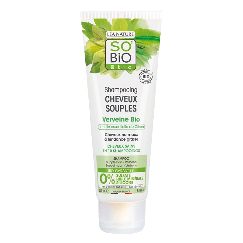 SO’BiO étic szampon do włosów oczyszczający z werbeną i cytryną, 250 ml