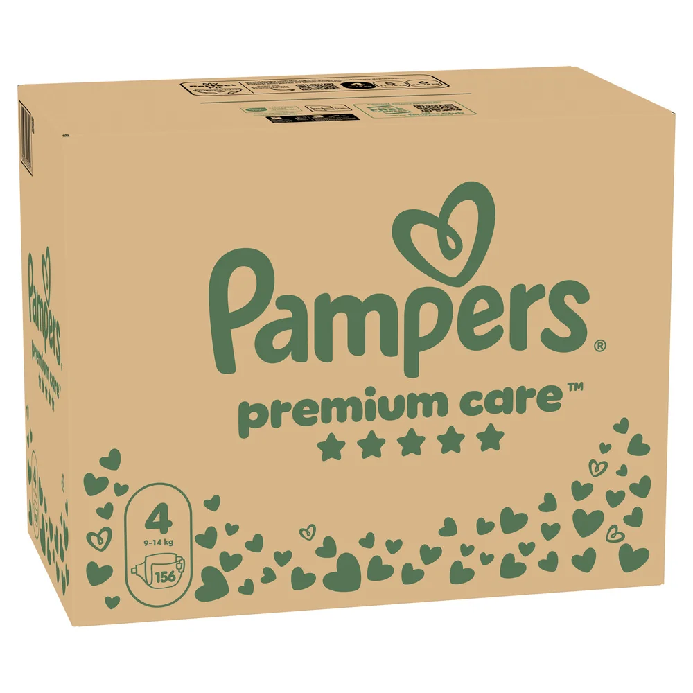 Pampers Premium Care 4 pieluchy, rozmiar 4, 9-14 kg, 156 sztuk