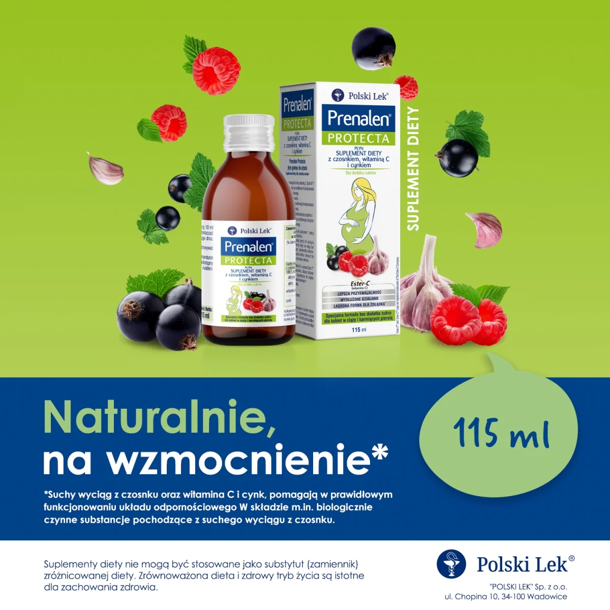 Prenalen Bez Dodatku Cukrów suplement diety, 115 ml