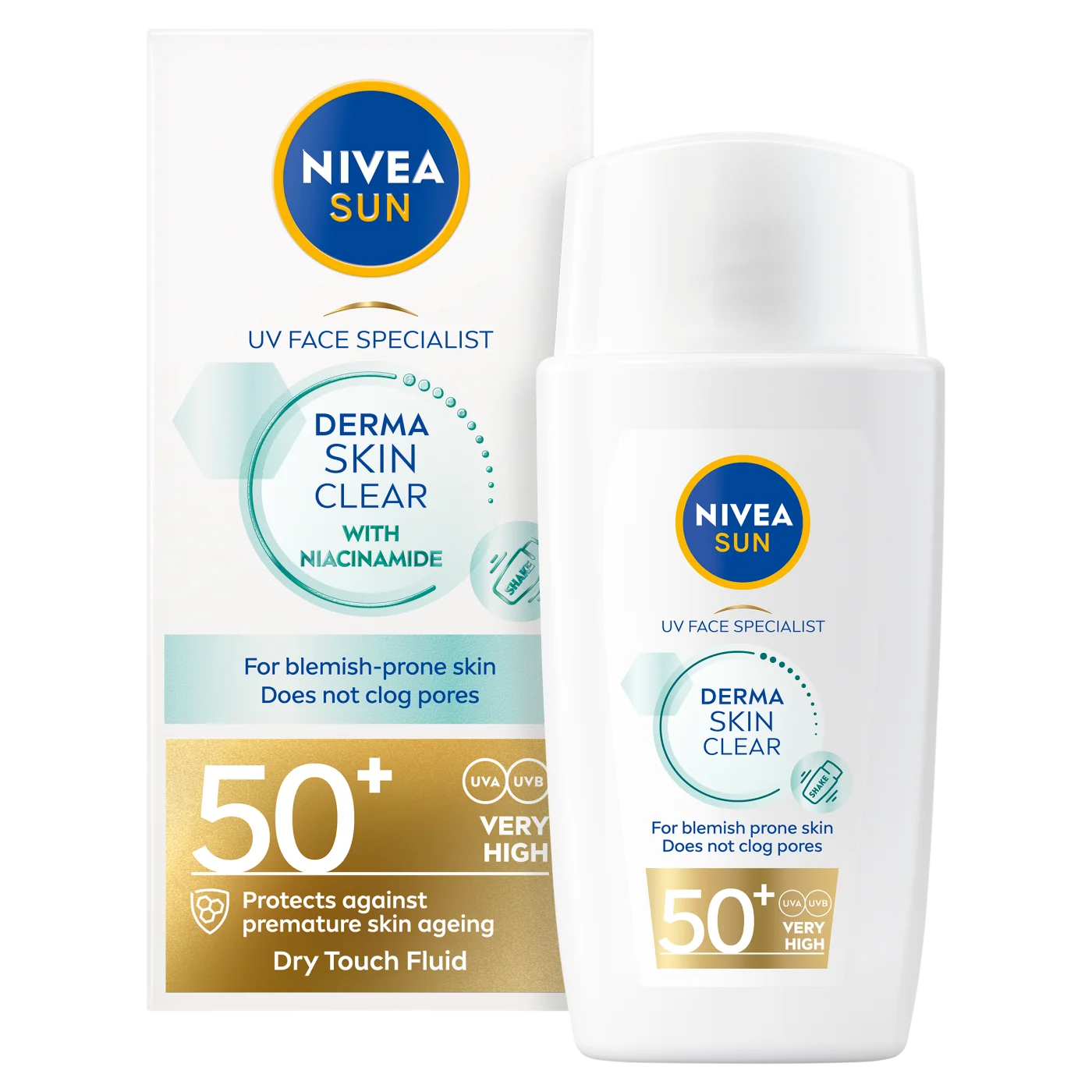 Nivea Sun Derma Skin Clear lekki krem do twarzy do opalania SPF 50+, 40 ml