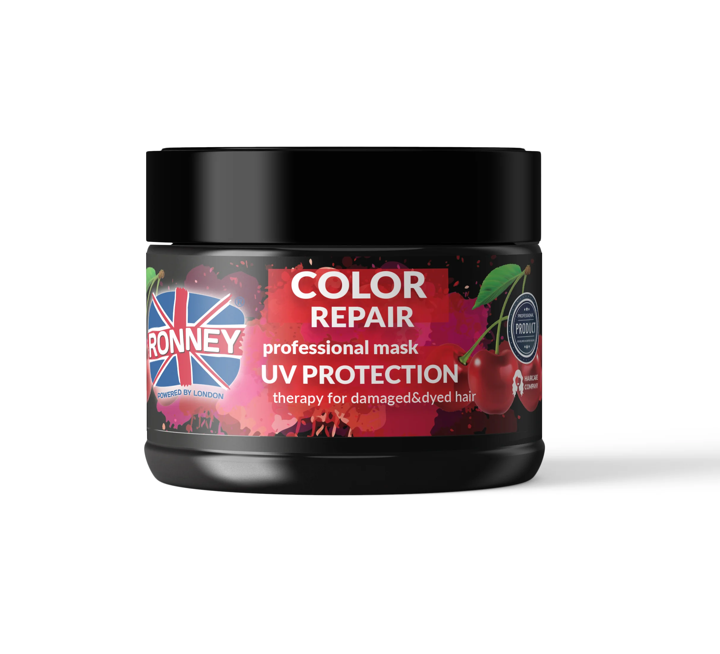 RONNEY Color Repair Cherry UV Protection Maska do włosów farbowanych wiśniowa, 300 ml