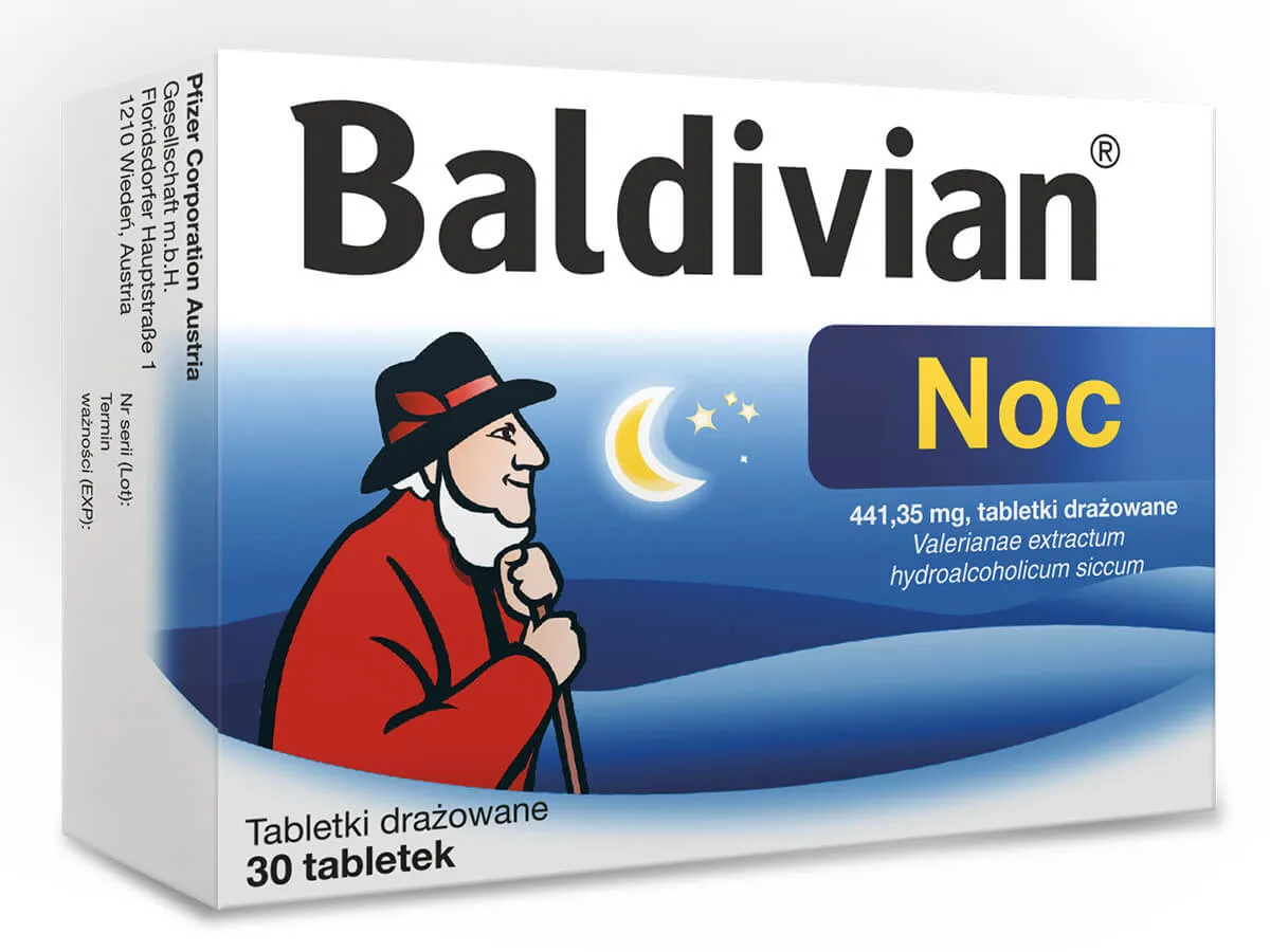 Baldivian Noc, lek stosowany do łagodzenia zaburzeń snu, 30 tabletek