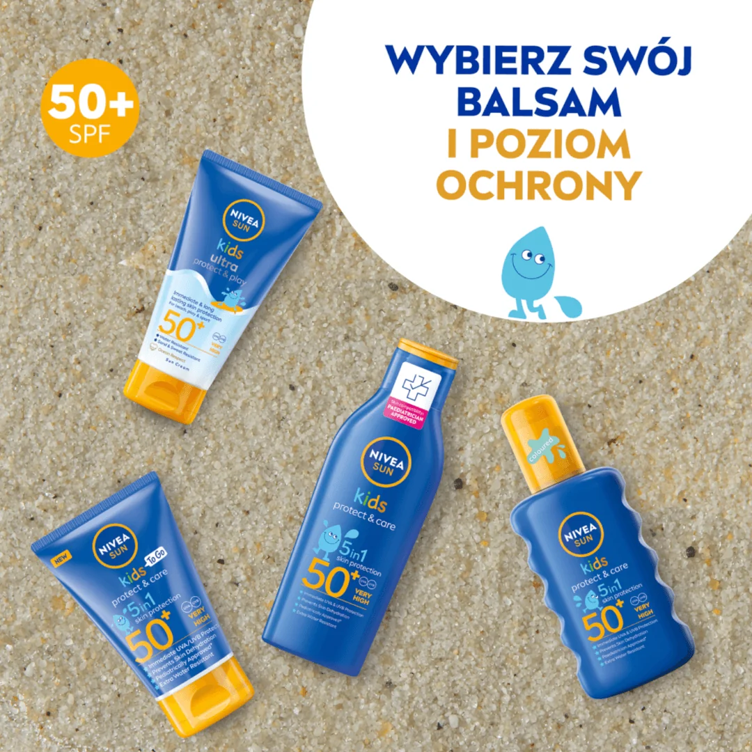 Nivea Sun Kids Protect & Care balsam ochronny na słońce dla dzieci SPF 50+, 200 ml