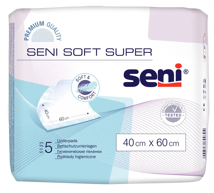 Seni Soft Super. 40x60 cm, podkłady higieniczne, 5 sztuk