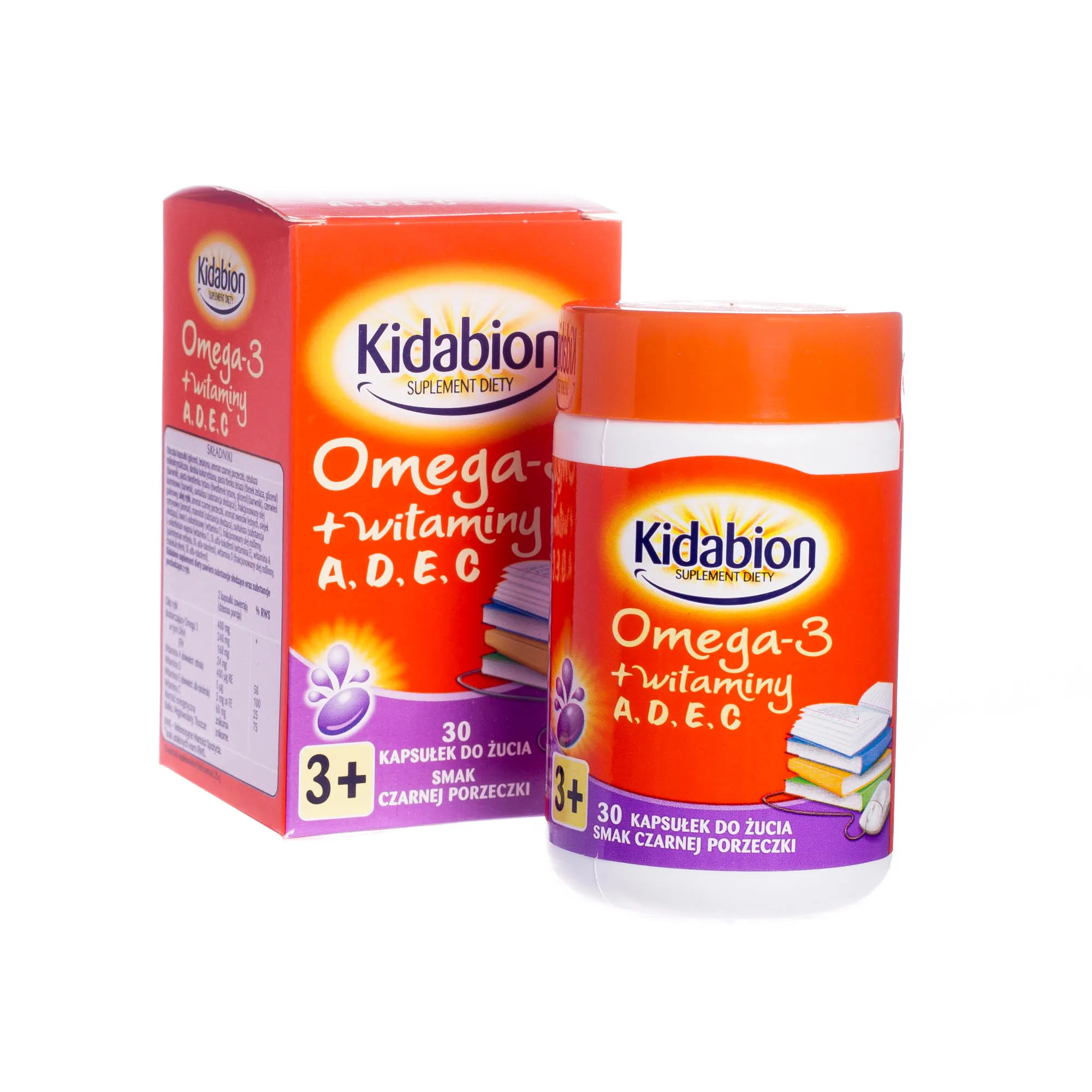Kidabion o smaku czarnej porzeczki - suplement diety zawierający olej Omega-3 i wit. A,D,E,C