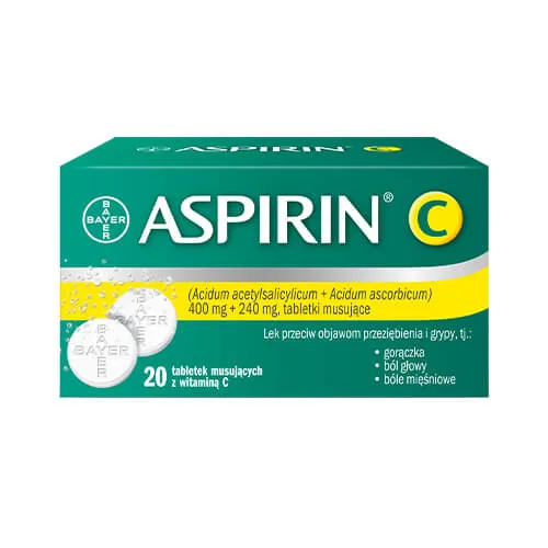 Aspirin C, 400 mg + 240 mg, 20 tabletek musujących 