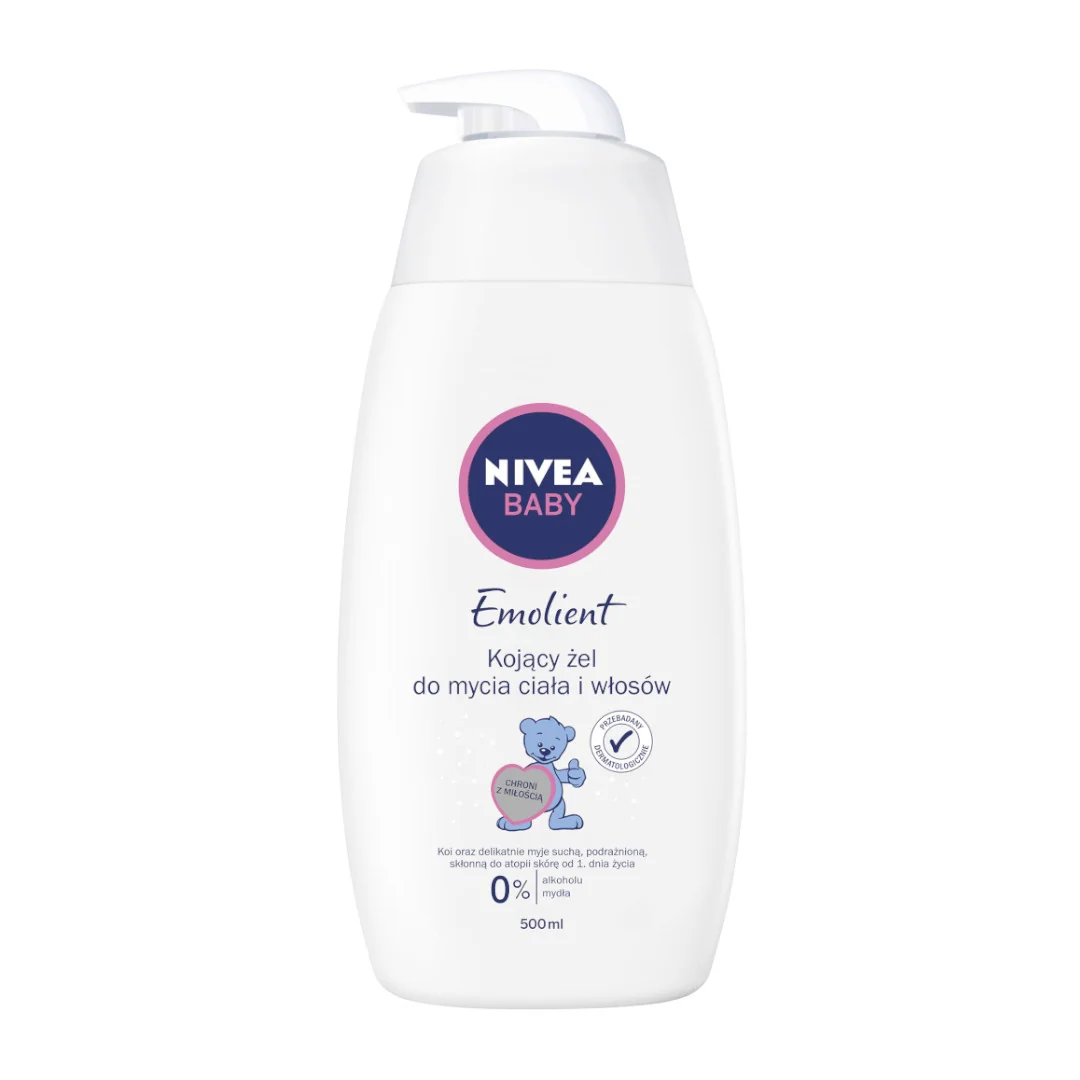 Nivea Baby emolient kojący żel do mycia ciała i włosów, 500 ml
