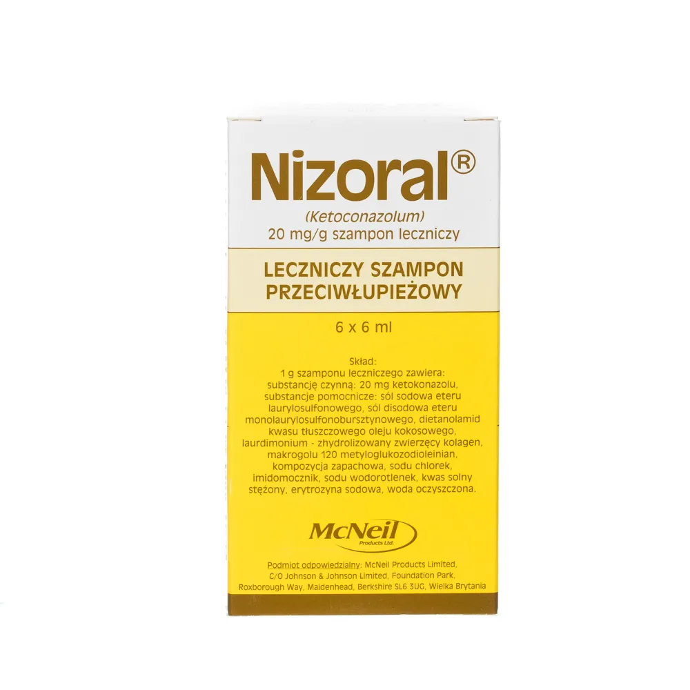 Nizoral, szampon leczniczy, 6 x 6 ml 