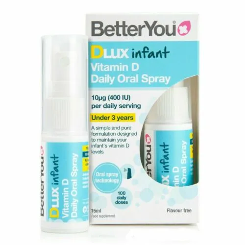 BetterYou DLUX infant Witamina D dla niemowląt suplement diety spray, 15 ml