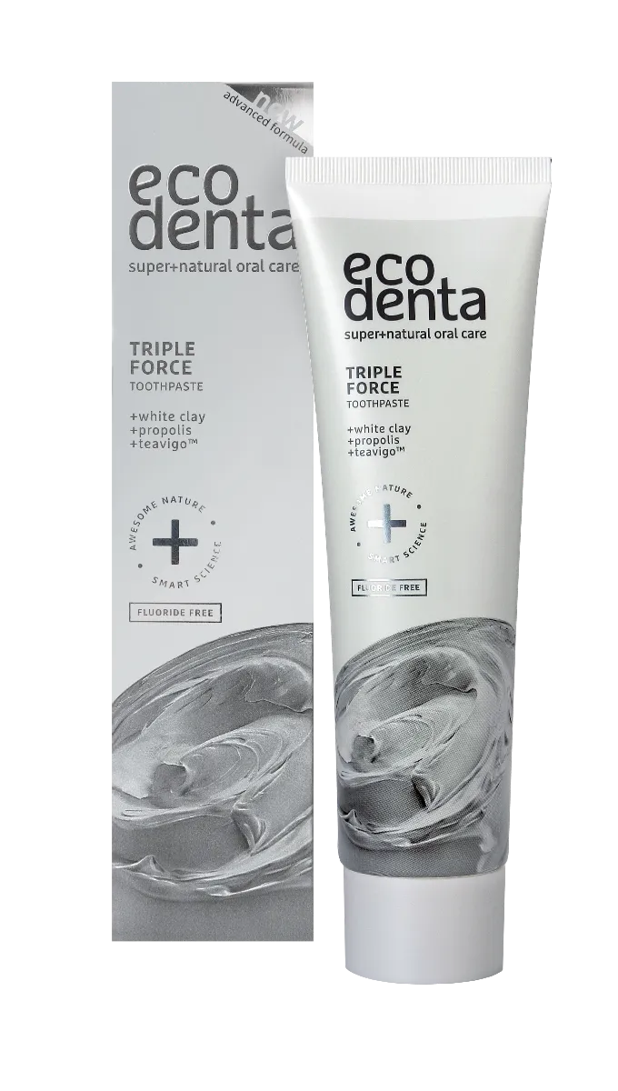 Ecodenta Expert Line, pasta do zębów o potrójnym działaniu z białą glinką, propolisem i teavigo, 100 ml