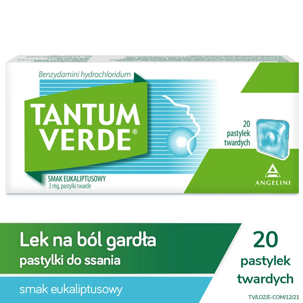 Tantum Verde, smak eukaliptusowy, 20 pastylek do ssania 