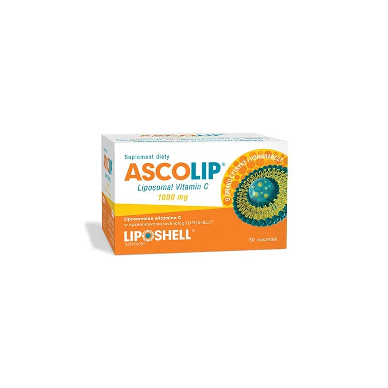 Ascolip Liposomalna Witamina C 1000 mg smak cytryny i pomarańczy, 30 saszetek