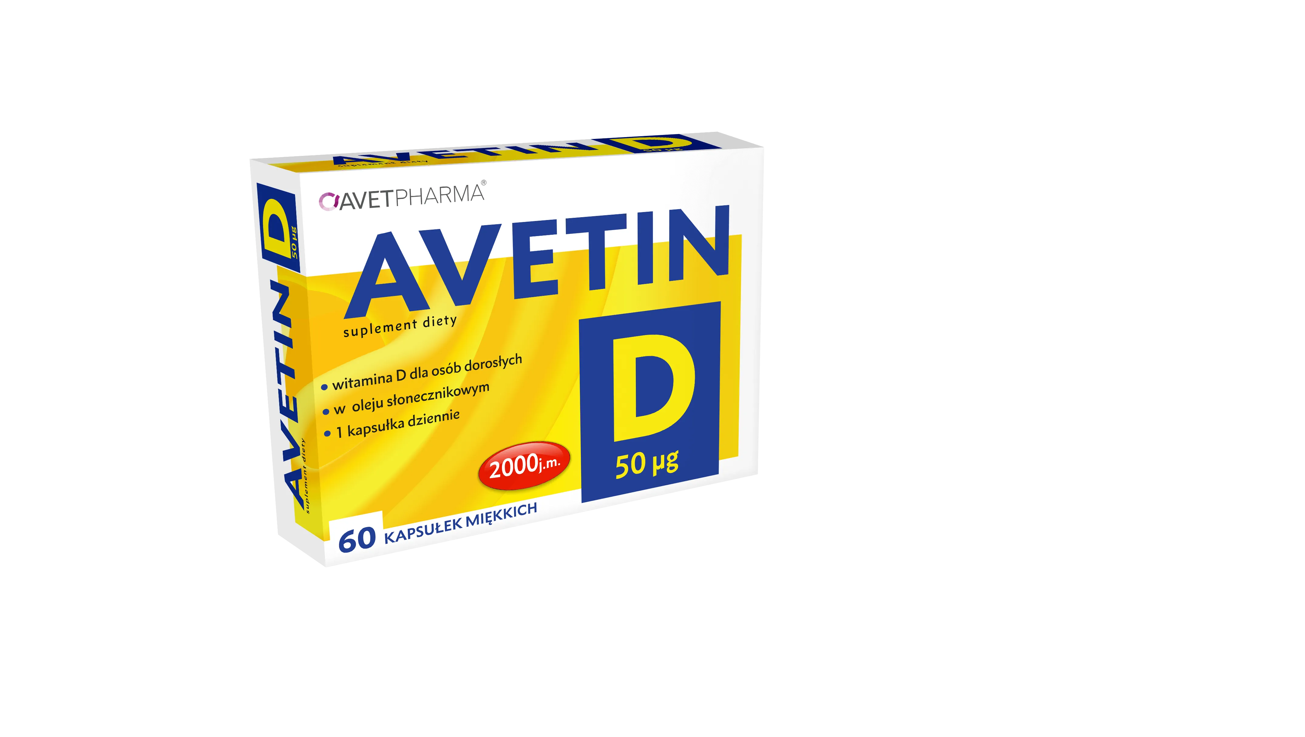 Avetin D 2000 j.m, suplement diety, 60 kapsułek