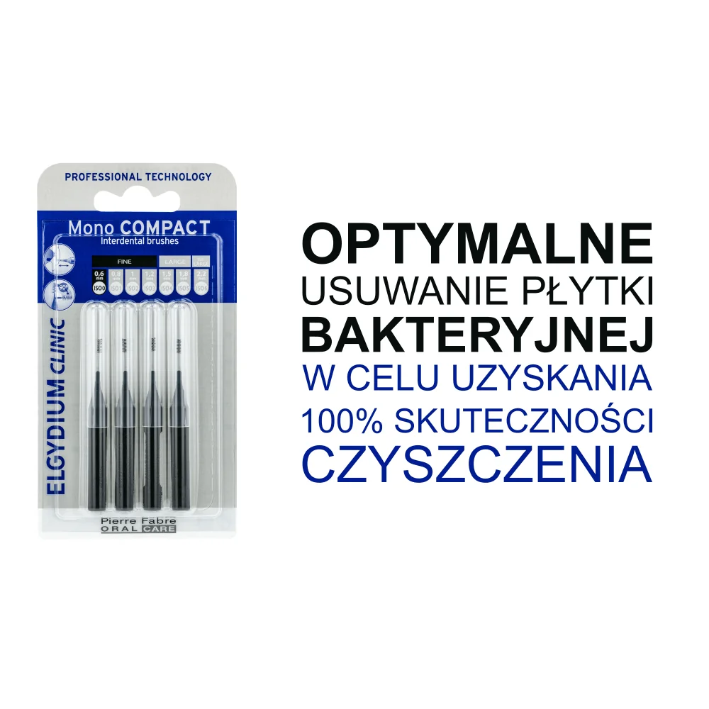 Elgydium Clinic Mono Compact czarna szczoteczka międzyzębowa, 4 sztuki