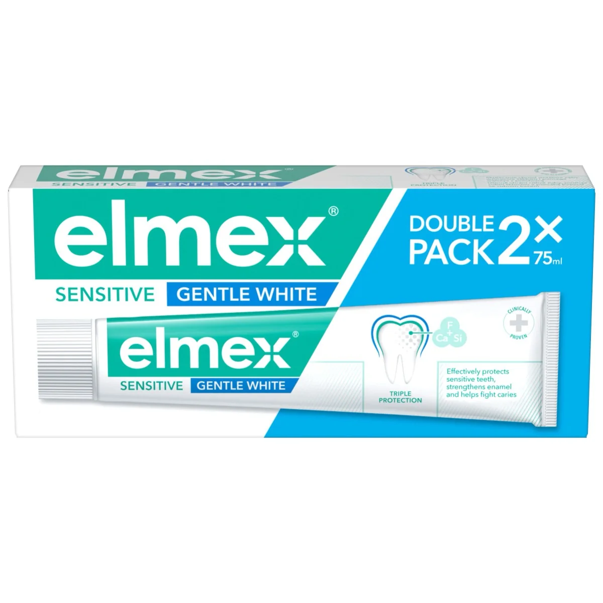 Elmex Sensitive Gentle White pasta do zębów, 2 x 75 ml
