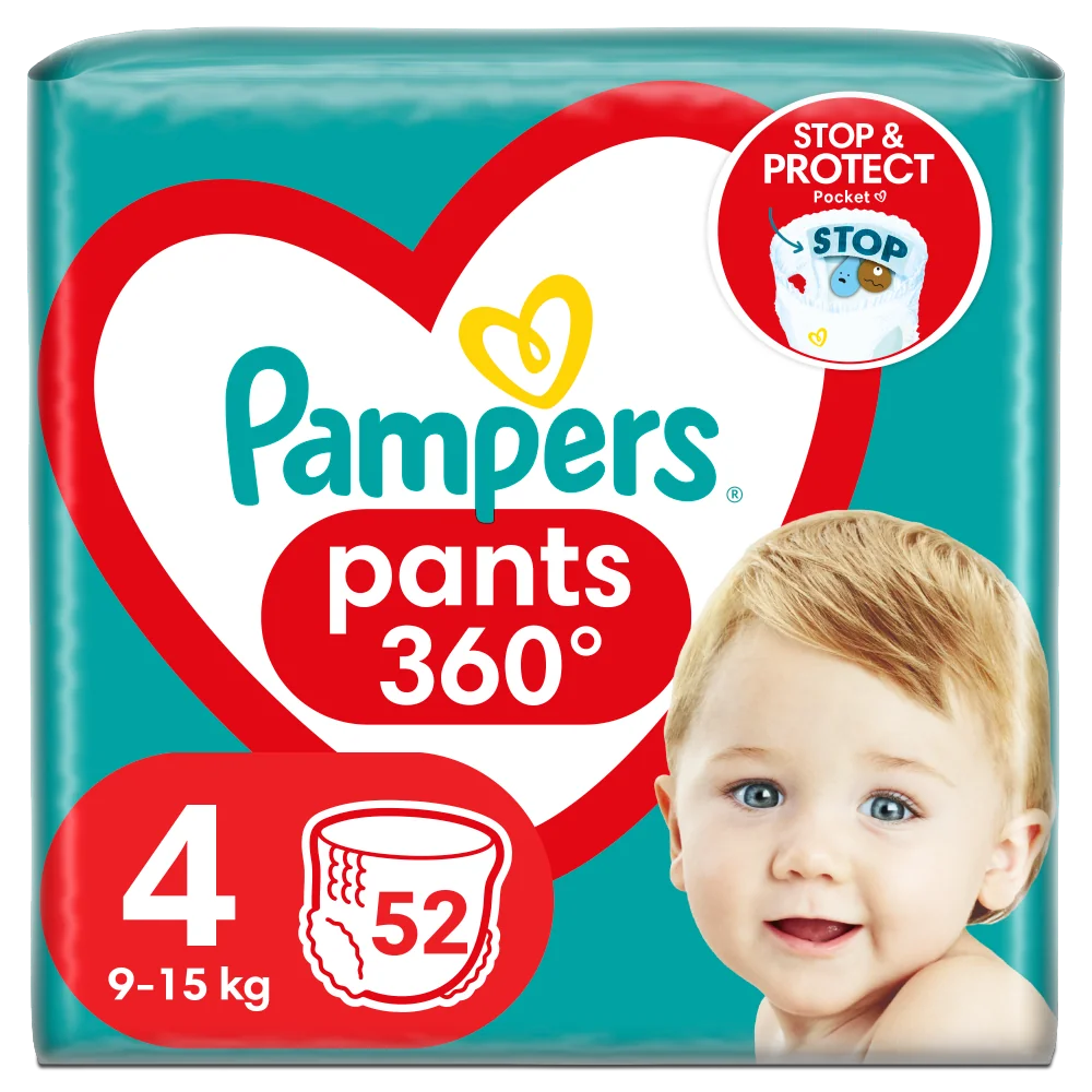 Pampers Pants 4 pieluchomajtki, 52 szt.