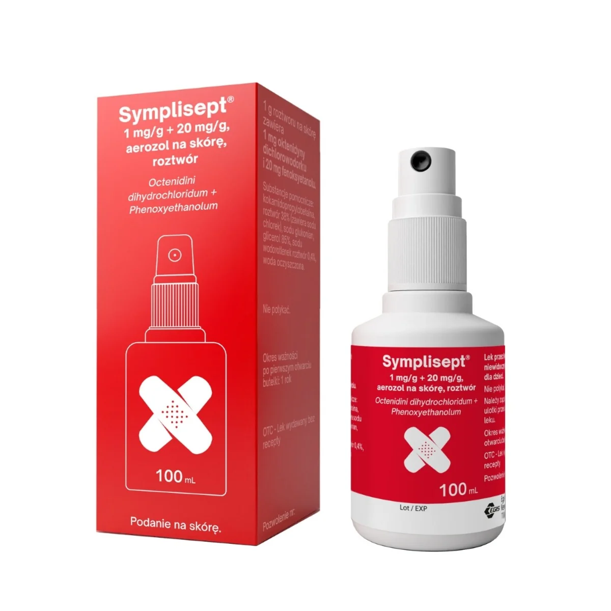 Symplisept 1 mg/g + 20 mg/g, aerozol na skórę, 100 ml