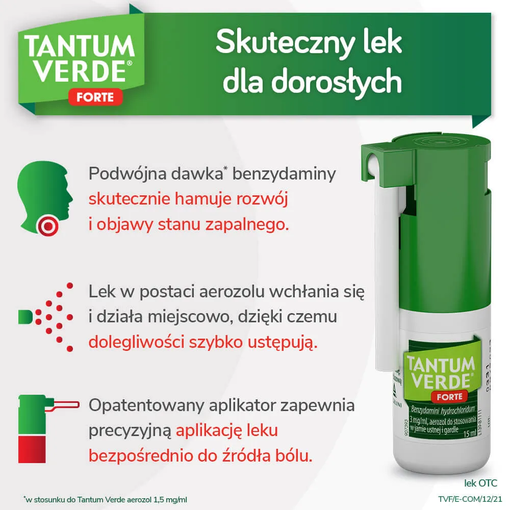 Tantum Verde Forte, Benzydamini hydrochloridum, 15 ml 