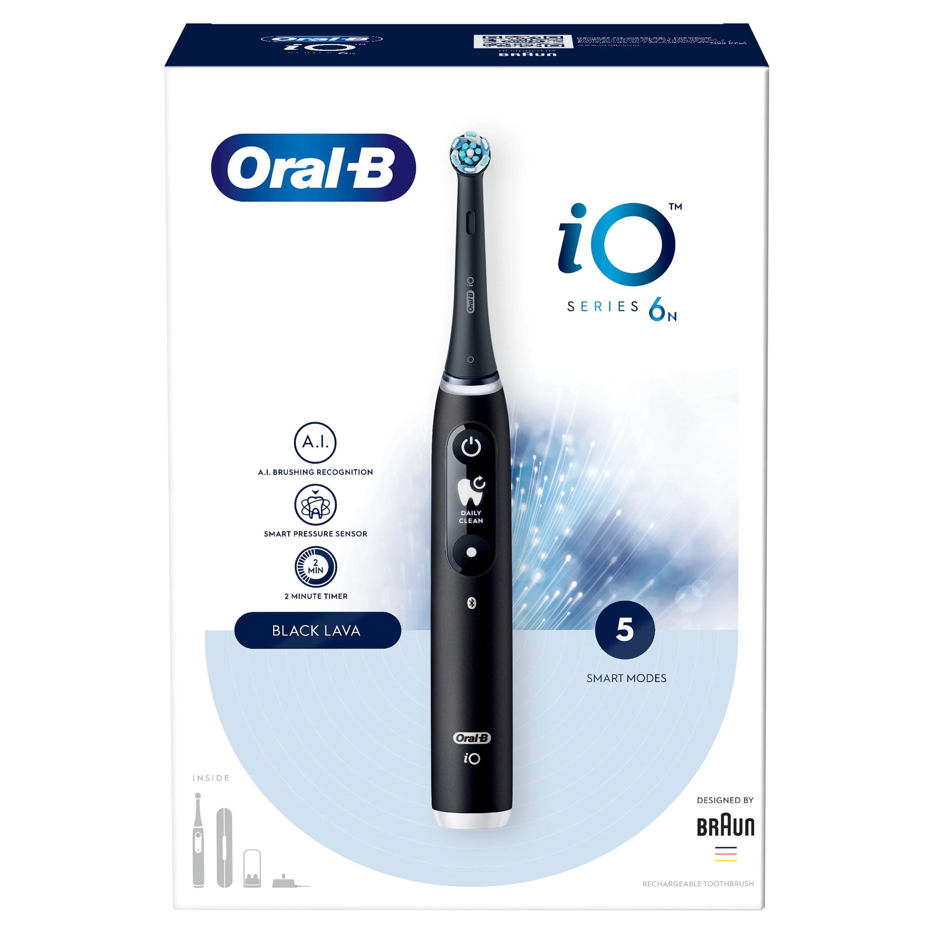 Oral-B iO 6 Black Lava szczoteczka elektryczna, 1 sztuka
