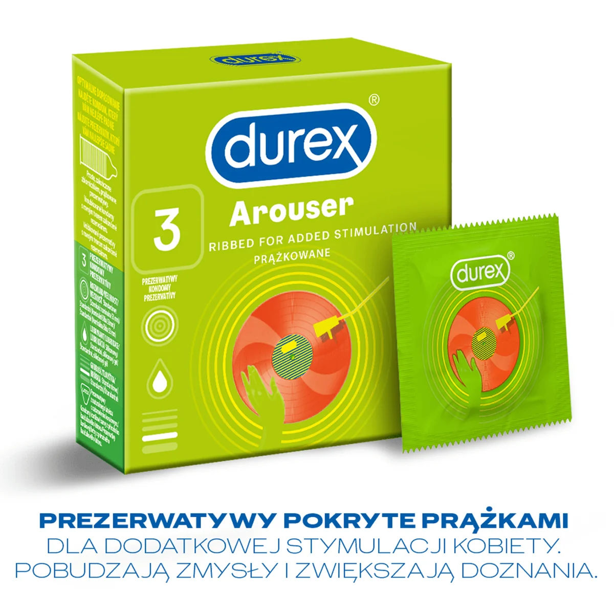 Durex Arouser prezerwatywy, 3 szt.
