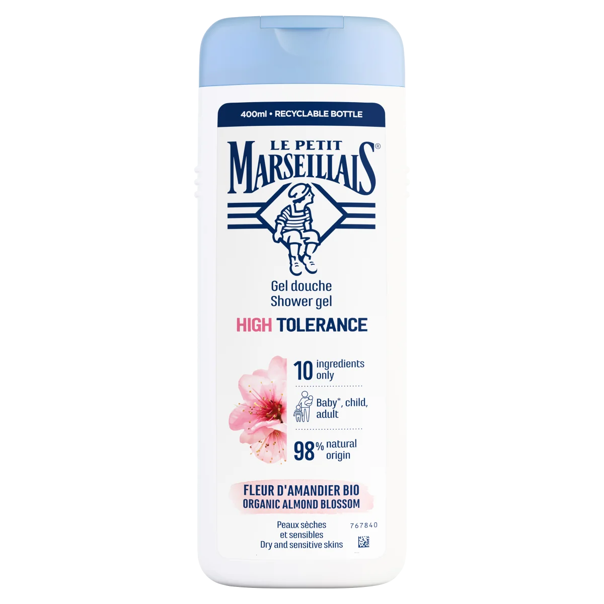 Le Petit Marseillais zmiękczający żel pod prysznic o wysokiej tolerancji Bio kwiat migdałowca, 400 ml