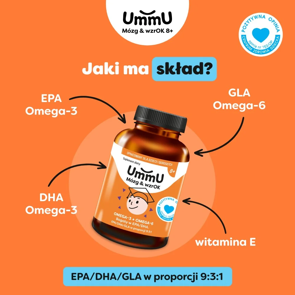 Ummu Mózg & WzrOK 8+ 240 kapsułek miękkich