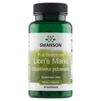 Swanson, Full Spectrum Lion's mane (Soplówka jeżowata), 500 mg, suplement diety, 60 kapsułek