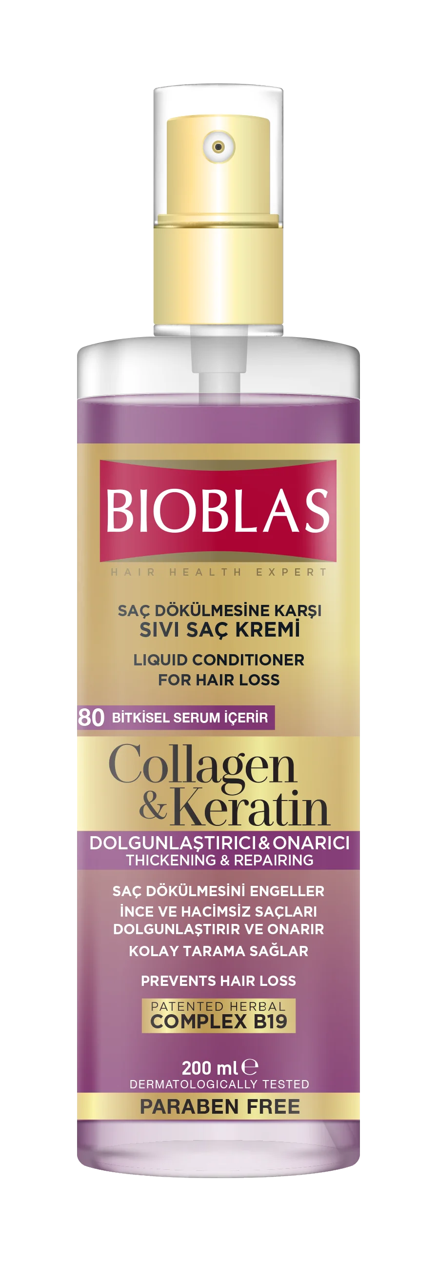 BIOBLAS kolagenowo-keratynowa odżywka do włosów w płynie, 200 ml