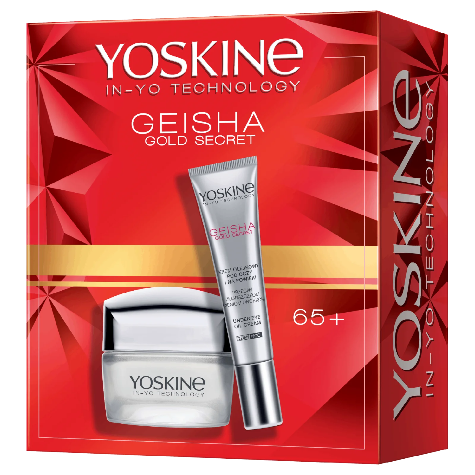 Yoskine Geisha Gold Secret Zestaw krem na dzień i na noc 65+, 50 ml + krem pod oczy, 30 ml