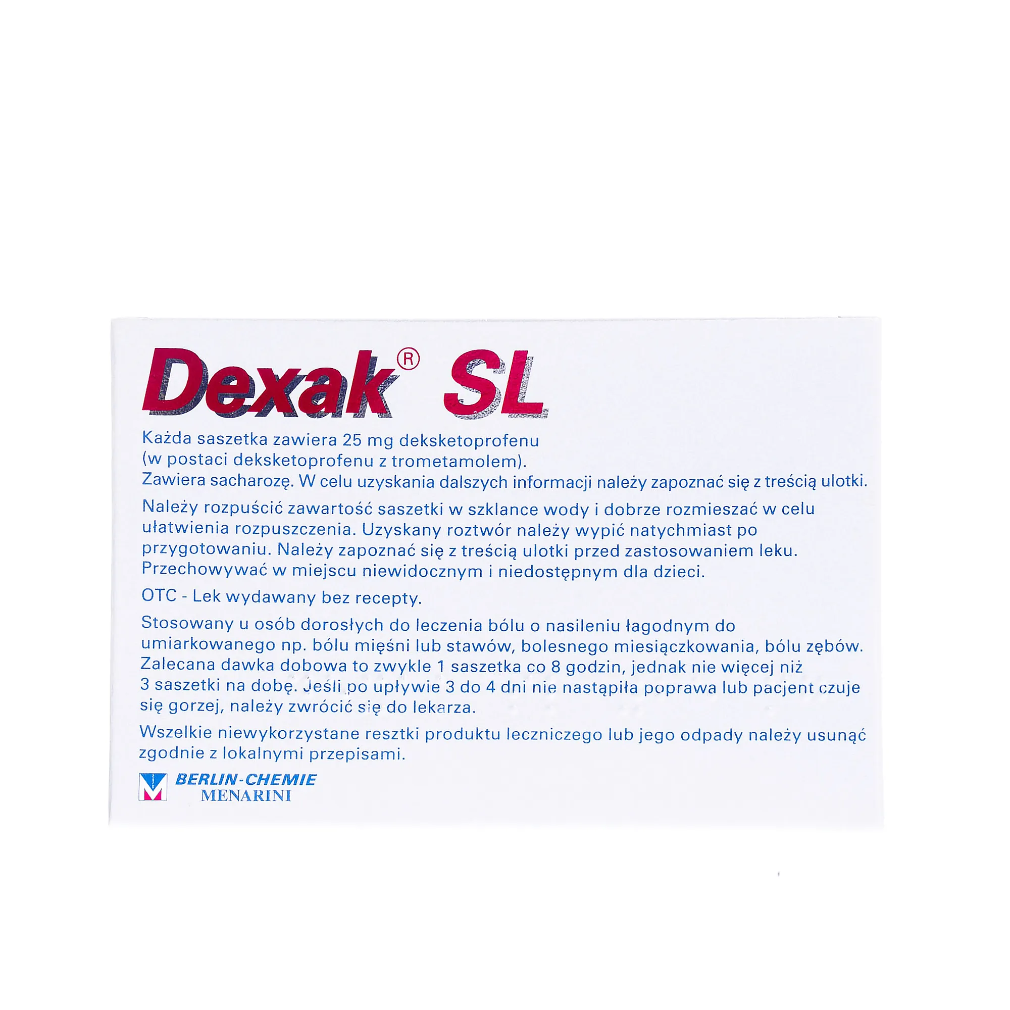 Dexak SL, 25 mg, granulat do sporządzania roztworu doustnego, 20 saszetek 