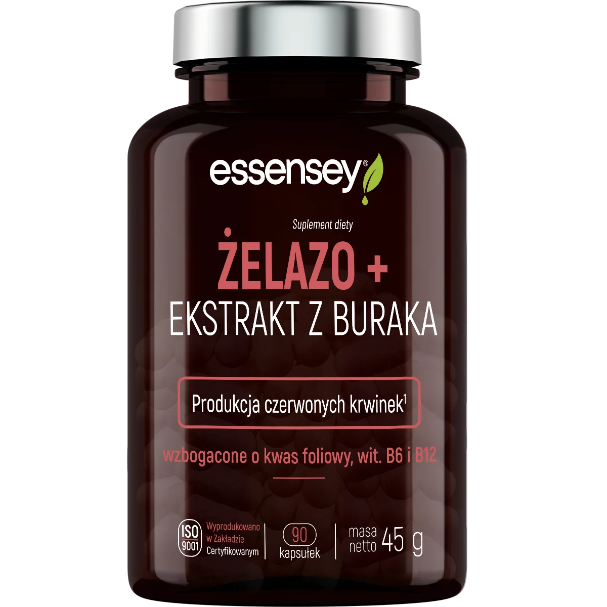 Essensey Żelazo + Ekstrakt z Buraka 90 kapsułek