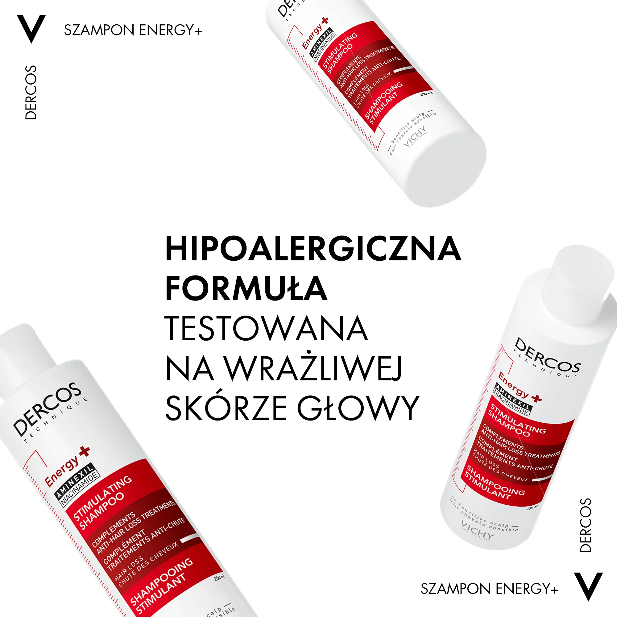 Vichy Dercos, Energy+ Szampon Wzmacniający Włosy, 200 ml