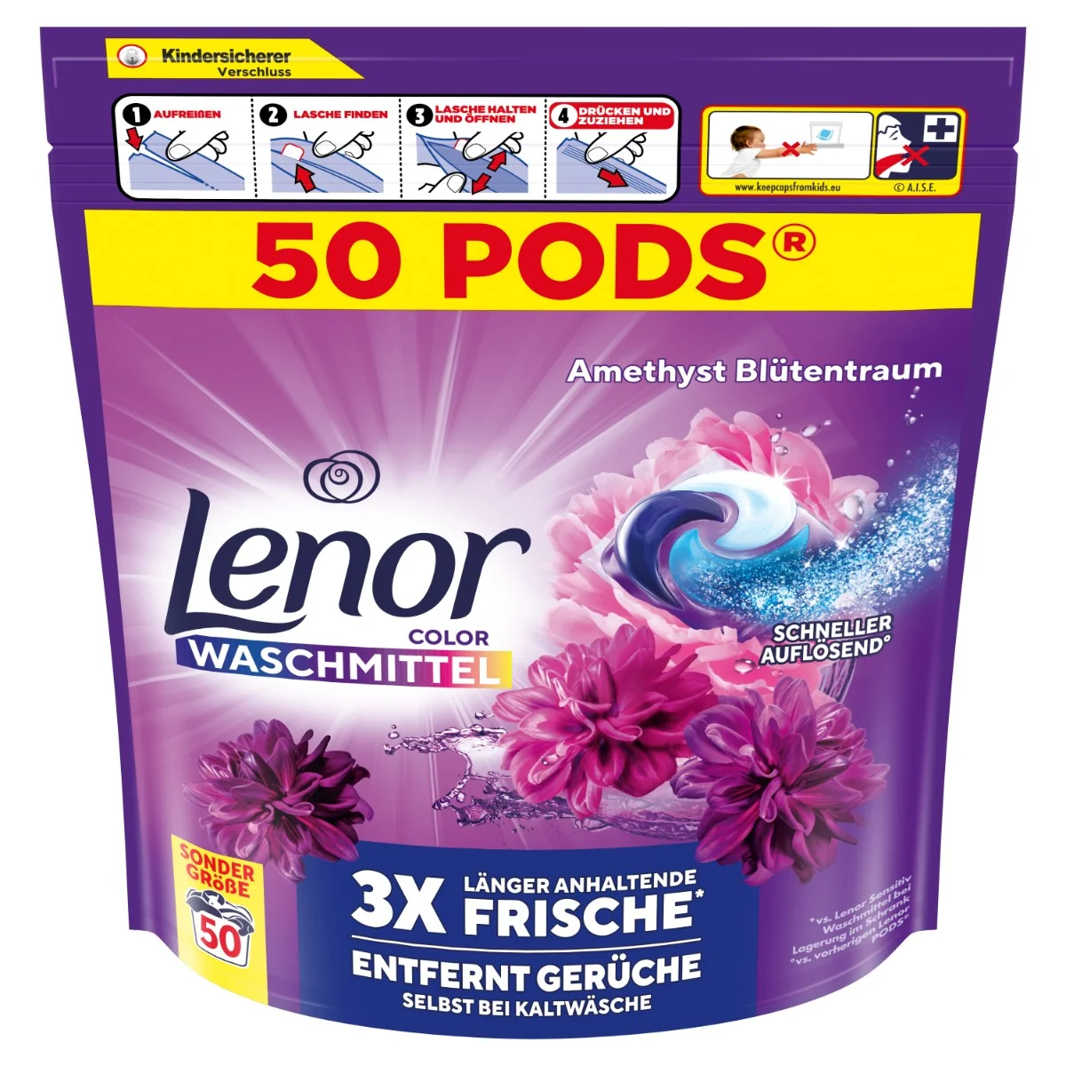 Lenor PODS® Color Amethyst kapsułki do prania, 50 sztuk