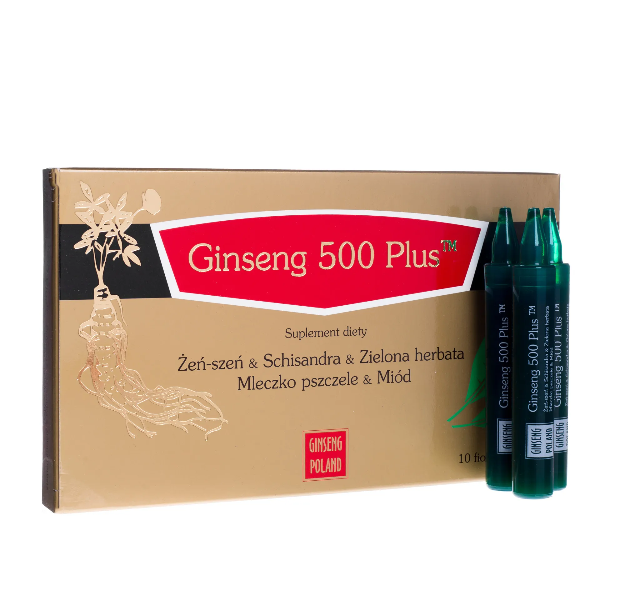 Ginseng 500 Plus,, 10 fiolek x 10 ml 