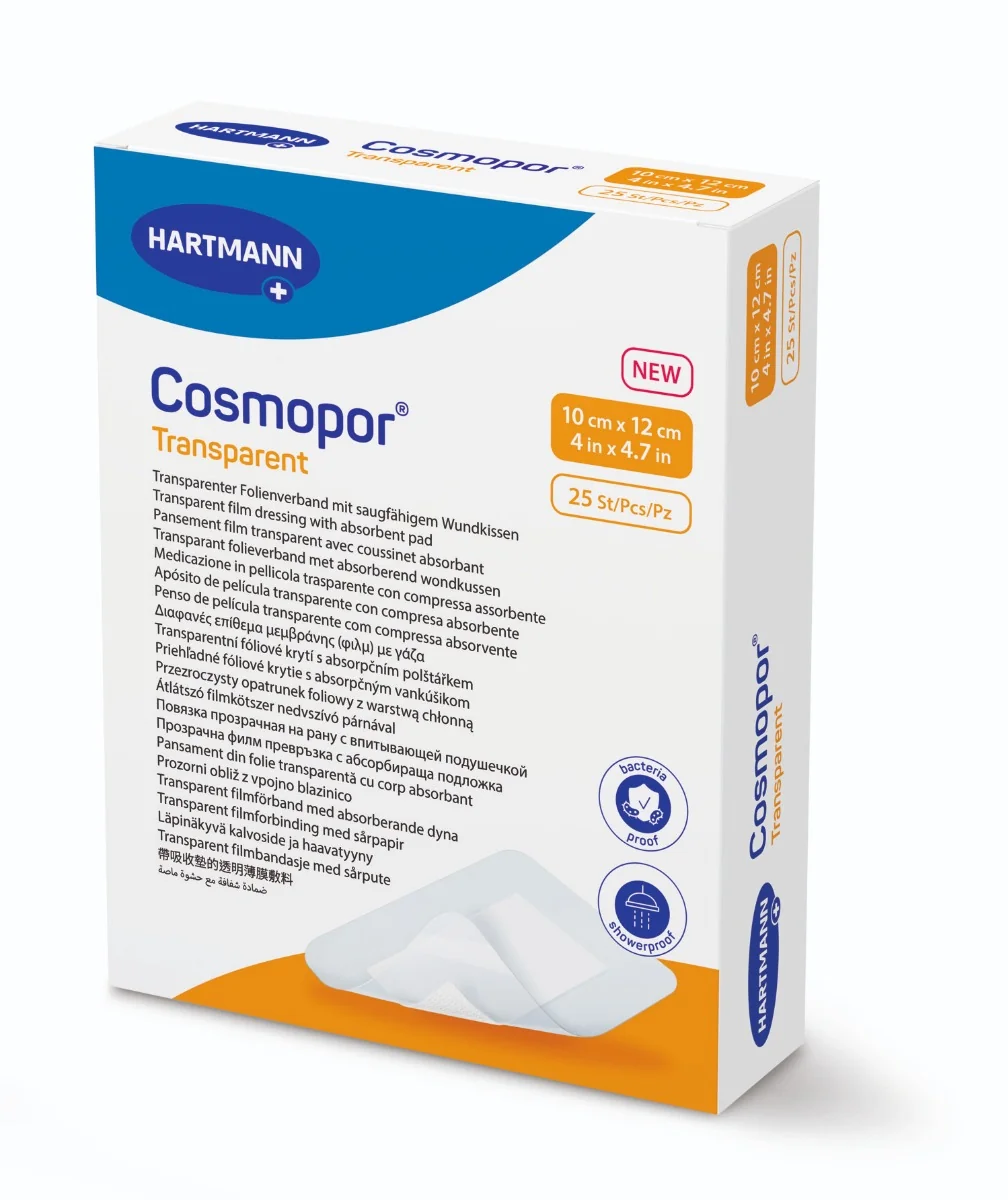 Cosmopor transparentny opatrunek sterylny 10 cm x 12 cm, 25 szt.
