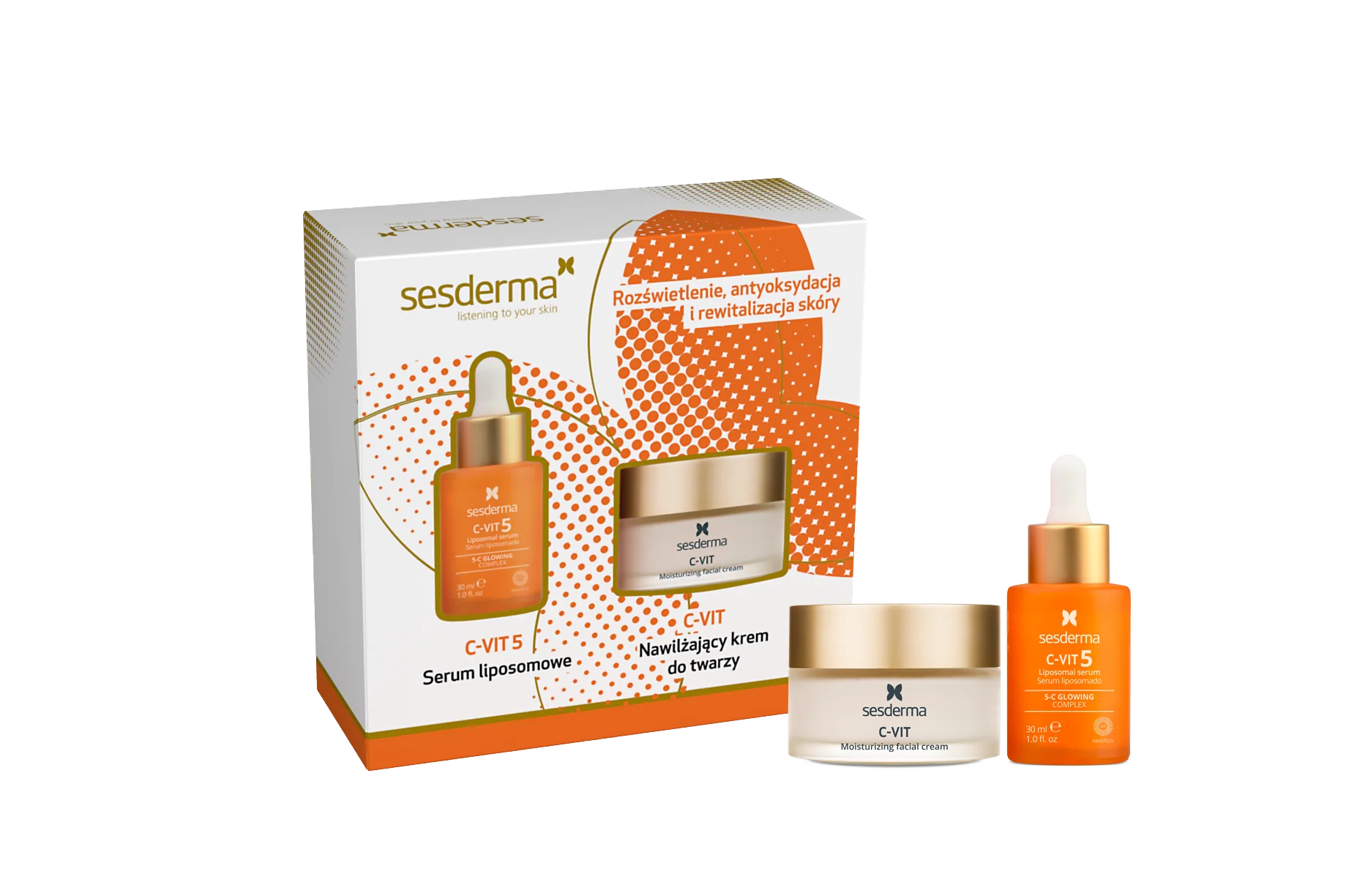 Sesderma C-VIT Zestaw serum liposomowe, 30 ml + nawilżający krem do twarzy, 50 ml