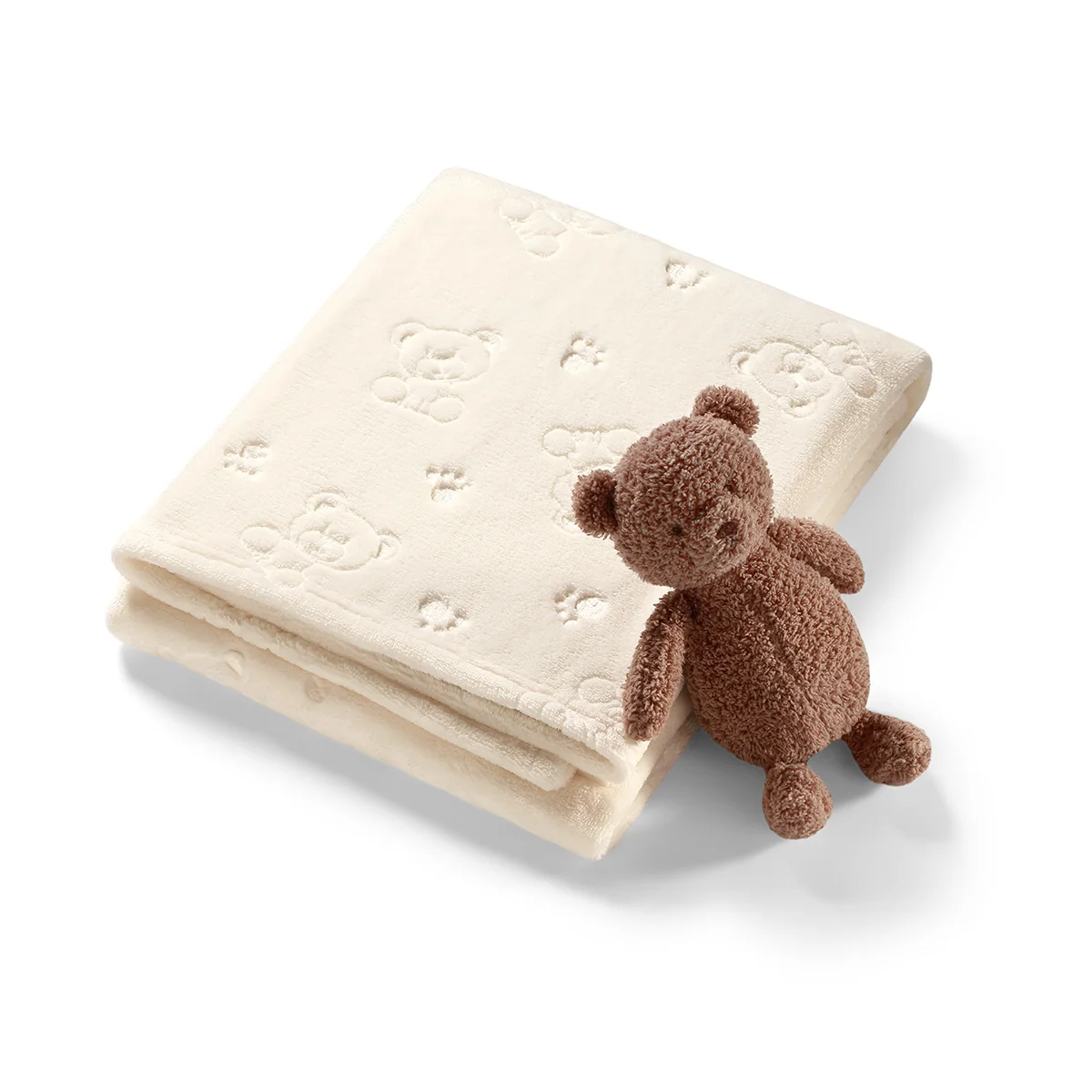 Babyono kocyk z przytulanką śmietankowy, 1 sztuka