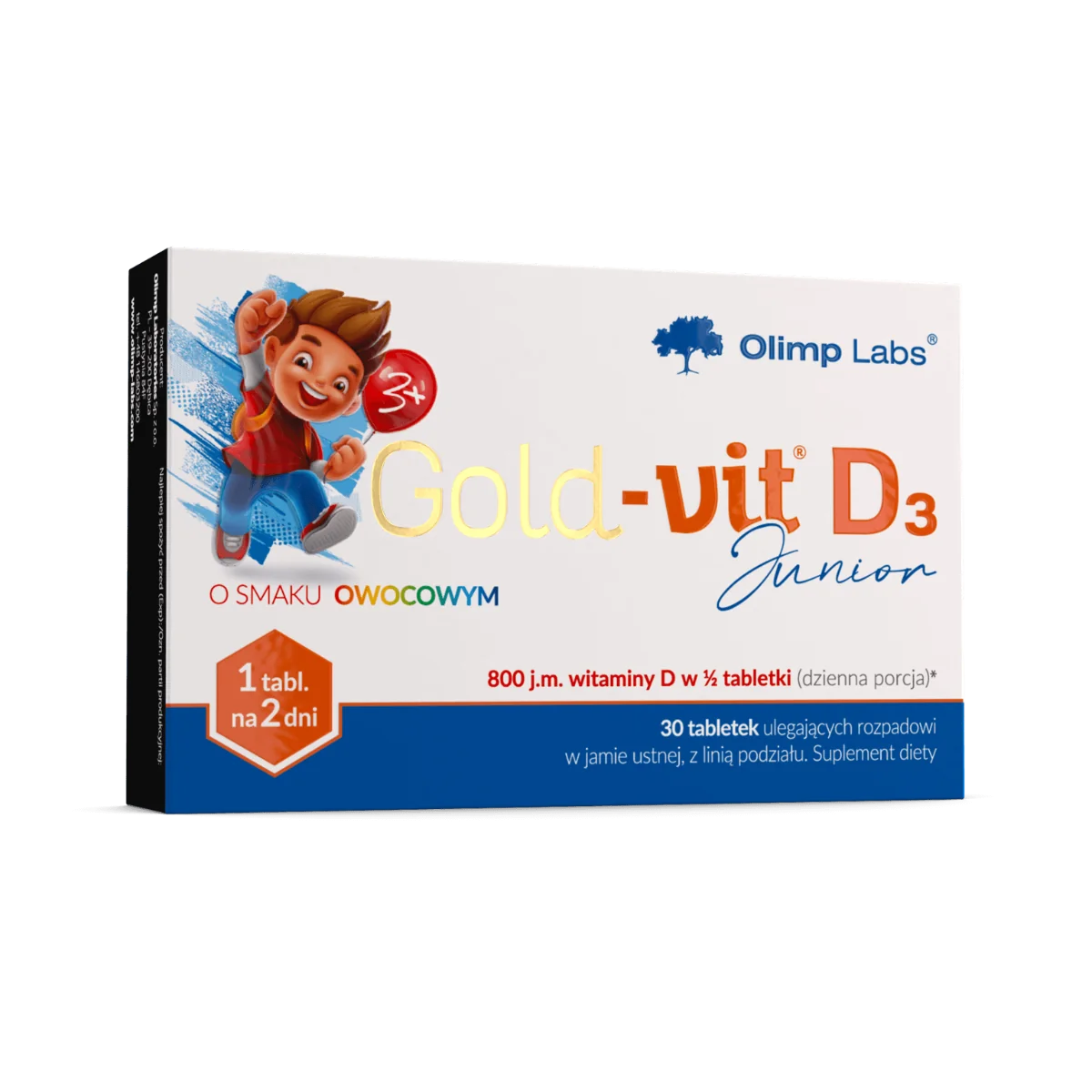 OLIMP Gold-Vit D3 Junior suplement diety, smak owocowy, 30 tabletek